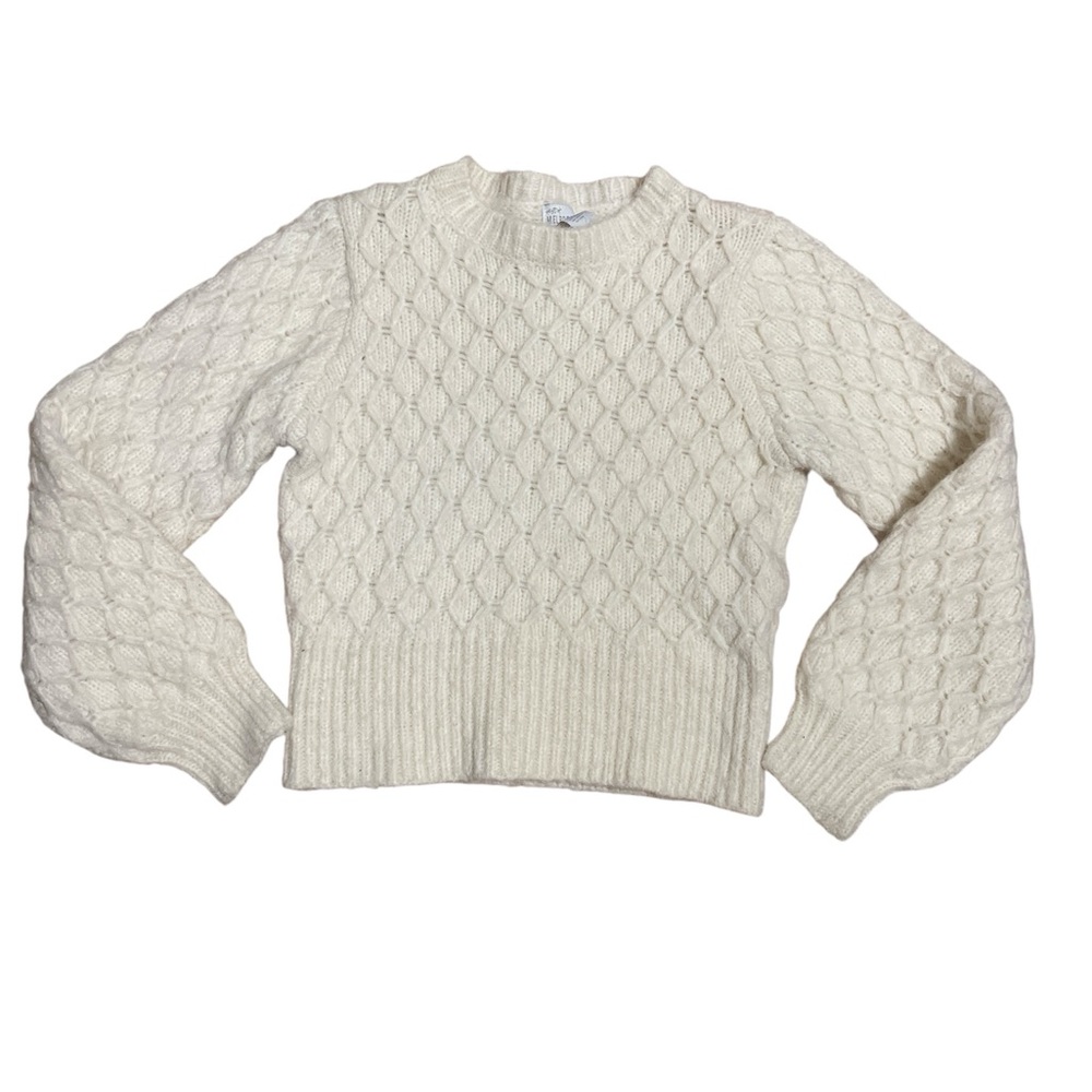 West of Melrose Ribbed Cable Knit Cream Sweater XS